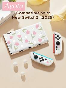 Ayotu 1 pieza Funda protectora transparente ultra delgada de TPU con patrón de tulipán rosa compatible con Switch OLED/Switch/Switch Lite/New Switch 2 (2025) - Admite diseño de acoplamiento, no es necesario retirar, anti-caída y a prueba de polvo, disponible en varios colores - Multicolor - Ver 15