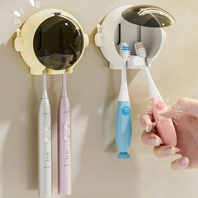 Giá đựng bàn chải đánh răng hình phi hành gia dễ thương, không cần khoan, gắn tường, thích hợp trang trí nhà cửa, khách sạn, phòng tắm ký túc xá, mùa thu, trang trí nhà cửa cho năm học mới.