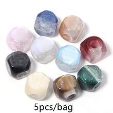 5颗/包 树脂满天星大孔珠，16毫米方形刻面闪光散珠，适用于DIY珠宝制作、手机挂绳、手链 - 珠 - 查看 15