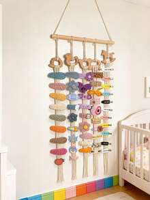 OBOVAY 1pc Hair Accessory Hanging Cord, Hair Accessory Hanging Cord Storage For Girls Room, Suitable For Storing Girls Hair Clips - Multicolor - View 7