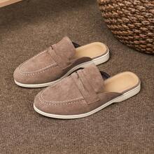 2026 Summer New Men's Slip-On Loafers, Casual Comfortable Mule Slippers, Large Size 44-46 - Coffee Brown - View 13