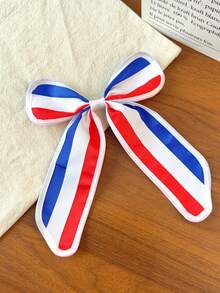 1个美国国旗红白蓝条纹蝴蝶结发夹，爱国发夹，适合7月4日美国独立日及日常佩戴 - 彩色 - 查看 7