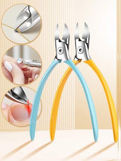 ANDVICTORY 1pc Rhinestone Remover Nipper Ingrown Nail Clippers Accessories And Manicure Tools Thick Toenails Nipper Edge Cutter Trimmer Cuticle Scissors Pedicure