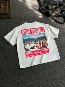 Camiseta de moda nueva con estampado de hip hop para hombres - Blanco - Ver 2