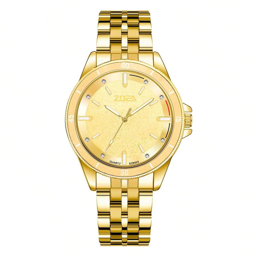 ZOEA Men Quartz Watches - 錶帶:金色/錶殼:金色 - 查看 1