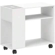 Printer Stand/Table With Compartments And Storage Space For Office Use, 70 X 34 X 60 Cm, White - White - View 9