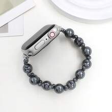 1条女士创意时尚珍珠设计弹力表带，兼容 38mm 40mm 41mm 42mm 44mm 45mm 49mm，适用于Ultra、Ultra 2、SE、Series 9、8、7、6、5、4、3、2、1 - 黑色 - 查看 3