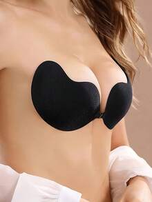 4pcs Mango Shaped Silicone Adhesive Bra: Stick-On Push-Up Bra, Strapless Bra, Reusable, Front Closure, Comfortable Fit, Suitable For A-D Cup, Perfect For Summer Dresses, Backless Gowns, Women's Summer Outfits, Essential For Vacation - Multicolor - View 9