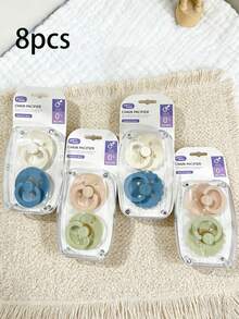 Set de 8/4/2 chupetes de látex suave y natural, que simulan la lactancia materna, para calmar a bebés de 0 a 18 meses, todo en uno para la lactancia - Multicolor - Ver 11