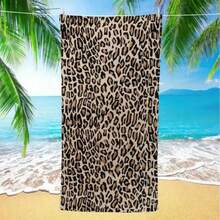 1pc Extra Large Leopard Print Ultra-Soft Microfiber Beach Towel - Super Absorbent, Quick Dry, Soft, Suitable For Swimming, Travel, Yoga, Etc. - Great For Bathroom, Pool And Sports - 1 - View 3