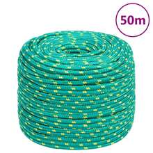 vidaXL Bootsseil Grün 8 mm 50 m Polypropylen Gartenseil, DIY-Projekte mit gedrehtem Seil für drinnen und draußen, Gartenseilbinden, Gartendekorationen, Partys, Boote im Freien - A - Übersicht 1