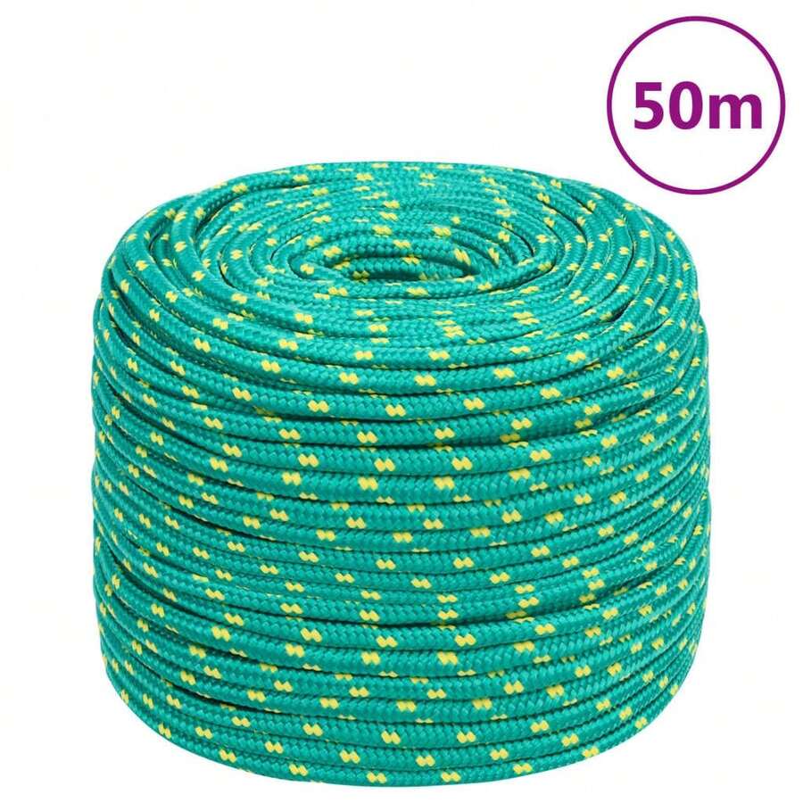 vidaXL Bootsseil Grün 8 mm 50 m Polypropylen Gartenseil, DIY-Projekte mit gedrehtem Seil für drinnen und draußen, Gartenseilbinden, Gartendekorationen, Partys, Boote im Freien - A - Übersicht 1