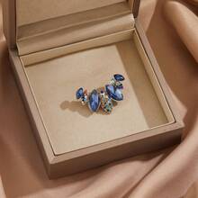 1枚新款防曝光胸针，高端女士奢华小众设计水钻花朵胸针配饰 - 彩色 - 查看 5