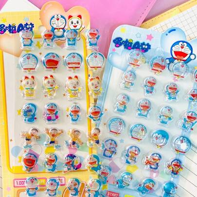 Bộ sticker 3D hoạt hình retro dễ thương, chủ đề mèo và robot nhiều màu sắc, sticker bóng, chống thấm nước, thích hợp cho nhật ký, album, ốp điện thoại, đồ thủ công DIY, quà tặng văn phòng phẩm, thích hợp cho trẻ em và thanh thiếu niên, trang trí nhà cửa, trang trí tiệc, quà sinh nhật, quà tặng các ngày lễ, thời trang và...