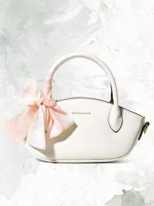 RAINSMORE Cute Bow Mini Dumpling Bag, PU Leather Top Handle Crossbody Bag, Adjustable Strap, Multi-Color Options, Sweet Small Purse For Work & Date - Multicolor - View 9