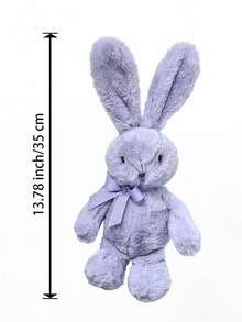 1pc 13.78 Inch/35cm Cute Lavender Plush Rabbit Doll, Soft Fluffy Stuffed Bunny Doll With Elegant Bow, Adorable Plush Doll, Ideal For Children Girls Easter Birthday Christmas Valentine's Day Gift, Cozy Home Decor For Bedroom Living Room Nursery, Comfortable Companion For Sleep And Rest - Mauve Purple - View 11