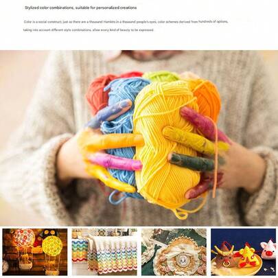 4 Strands Of Combed Cotton Milk Wool Yarn Ball For Hand-Knitting DIY Crochet Scarf Kit Baby Sweater 50g 60% Cotton 40% Acrylic