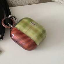 Ốp tai nghe Green Brown Plaid + Circular Ring Pro 3/Pro 2/4/3/2, Ốp tai nghe thời trang dành cho nữ, Thiết kế tối giản - màu xanh lá - Xem 11