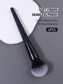 1pc Diamond Handle Powder Brush, Extra Soft Fluffy Face Blush Brush - Royal Blue - View 4