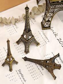 1pc Metal Eiffel Tower Model Ornament, French Travel Souvenir, Multi-Size Office/Travel Commemorative Alloy Birthday Gift - one-size - View 1