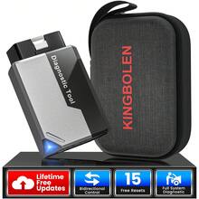 KINGBOLEN Ediag Elite OBD2 扫描仪，双向测试扫描仪，全系统诊断工具，适用于 iOS 和 Android 系统，支持 15 种以上的热重置功能，CANFD 协议，FCA 自动认证，终身更新，无需订阅。 - 灰色 - 查看 2