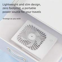 1pc Portable Mini Desk Fan, 1200mAh, For Office, Room, Vanity Table - Multiple Styles - View 10