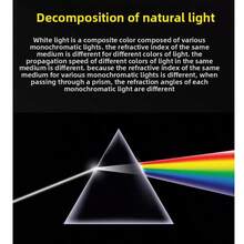 "1pc Prism Glass Optical Spectrum Reflector, Physics Science Prism For Education, Suitable For Gifts, Hobbies, School Teaching, Photography Props And Filming " - Multicolor - View 4