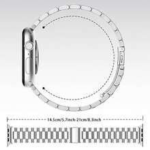 Stainless Steel Metal Band Compatible With Apple Watch 49mm 46mm 45mm 44mm 42mm 41mm 40mm 38mm, Suitable For Apple Watch Ultra 3 2 1/Series 11 10 9 8 7 6 5 4 SE, Fit For Men - 1PC - View 3