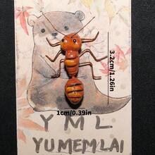 冰箱贴 - 微景观装饰,逼真的苍蝇、瓢虫、蚂蚁、蜜蜂、蜣螂,趣味礼物,微型摆件,逼真的昆虫 - 仿真昆蟲冰箱貼 - 查看 21