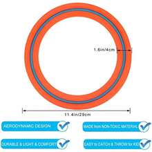 Flying Disc for Adults 11 inch Flying Ring 3 Pack Beach Backyard Sports Play Soft Discs Best Sport Outdoor Tossing Toy Gift for 4+ Year Old Boys Girls Family 3PCS Yellow Orange and Turquoise - 3 piezas Amarillo Naranja Turquesa - Ver 4