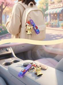 pokemon Llavero de Mimikyu, figura de muñeca genuina, colgante de juguete perfecto para decorar llaves y bolsos, mostrando tu pasión, adecuado como regalo para amigos durante la temporada de regreso a la escuela, regalo de fiesta, llavero lindo, diseño divertido, ideal para fans, gamers, coleccionistas de todas las edades - Llavero Mimikyu - Ver 9