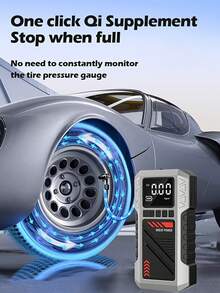 2026 重型汽车电瓶启动器 | 180PSI 数字轮胎充气泵，多功能汽车应急启动套件，峰值电流 8000A，12V 启动电缆和连接线，带 SOS 功能的 3 模式 LED 手电筒 - 應急啟動電源 - 查看 10