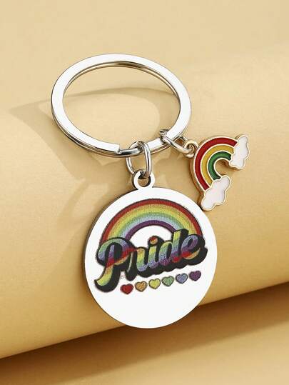 LGBTQ彩虹旗钥匙扣 你与我同在 LGBT 同性恋骄傲 女同性恋 跨性别配饰