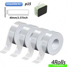 640 Sheets Of Transparent Thermal Label Paper In 4 Rolls, Measuring 12 Mm X 40 Mm (3/8" X 1 1/2"), Self-Adhesive Thermal Labels Compatible With Label Printers Like Phomemo D30, Marklife P11/P12/P15/P50 - View 9