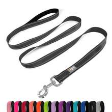Dog Leash 6 FT Padded Handle Nylon Reflective Dogs Leashes for Medium Dogs Black - Reflector negro - Ver 1