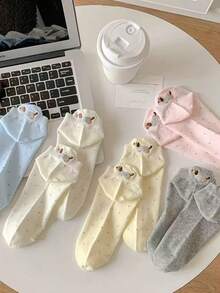 Women's Cute Dachshund Ankle Socks 3/6 Pairs Random (No Embroidery) | Breathable Low-Cut, Heel Protection, Soft Summer Casual Socks - Multicolor - View 2