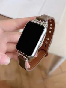 1pc Women's Leather Watch Band, Compatible With Huawei Watch Fit 1/Fit 2/Fit 3/Fit 4/Fit 4 Pro Smartwatch Strap - Chocolate Brown - View 9