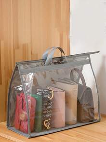 1pc Transparent Hanging Handbag Storage Bag - Waterproof Dustproof Bag, Suitable For Wardrobe Storage And Organization Of Designer Bags, Transparent Anti-Moth Anti-Humidity, Space Saving! (Display Prop Not For .) - Multicolor - View 1