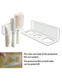 1pc Multifunctional Bathroom Comb Holder Shelf Wall-Mounted Storage Box, No Drilling Required Bathroom - View 8