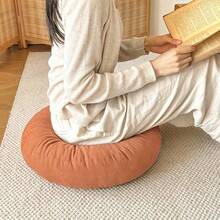 1pc 40cm Round Floor Cushion, Thickened Fabric Meditation Seat Pad For Window Bench, Balcony, Floor Sitting, Yoga, Designed With Anti-Slip And Breathable Features, Suitable For Zen Home Decor - A - View 3