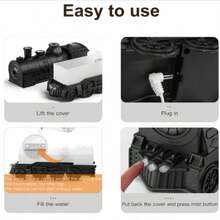 Train-Shaped USB Essential Oil Diffuser With Night Light Aromatherapy Machine Cold Mist Dual Spray Mode Suitable For Home Office Hotel - Mist - View 4