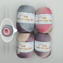 4 X 50g Gradient Rainbow Knitted Yarn, Fresh And Bright 100% Knitted Warm Yarn, Suitable For Sweater Knitting, Christmas Scarf Crochet, New Year's Gift, Home Decor DIY - A - View 11