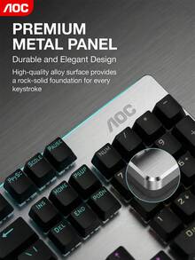 AOC Gaming Mechanical Keyboard: Full-Key RGB Lighting, High-End Metal Panel, Alloy Base For Stable Actuation, An Elegant And Durable Choice. - View 3