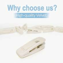 20pcs Beige Velvet Clips, Suitable For Skirt Hangers, Strong Velvet Clips, Also Suitable For Ivory Velvet Hangers - Multicolor - View 4