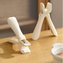 New Anti-Scald Silicone Pot Holder, Non-Slip Bowl Gripper, Kitchen Tongs For Baking Tray & Steamer - Beige - View 6