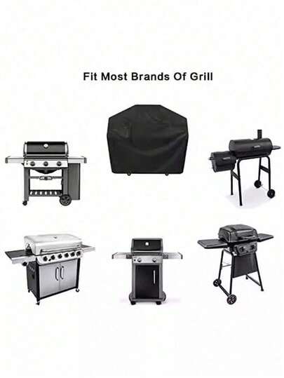 Fabric Grill Cover With Hook-And-Loop Fasteners And Hem Cord For Charcoal And Outdoor BBQ - Weather-Resistant Gas Grill Protector For Various Room Types, Compatible With Multiple Installation Types