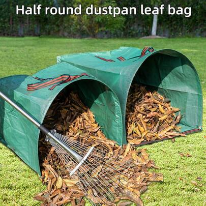 Reusable Waterproof Yard Waste Bags - Leaf Collection Bags Garden Scoop Leaf Bags Half-Round Yard Waste Collector Garden Leaf And Debris Storage Bags - Breathable Felt Plant Growth Bags, Suitable For Gardening Supplies