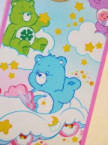 SHEIN X Care Bears Ốp lưng điện thoại in hình gấu dễ thương, Ốp lưng bảo vệ họa tiết đám mây nhiều màu, Ốp lưng TPU mềm chống sốc tương thích với dòng , Phụ kiện ốp lưng điện thoại hoạt hình Kawaii - Bột - Xem 3