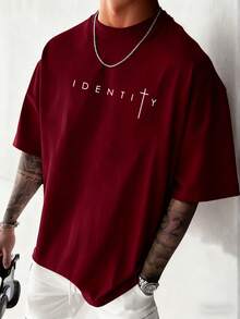 Simple Studio | Men's Minimalist Printed Short Sleeve T-Shirt | Suitable For Summer Wear | Comfortable & Breathable | Style - Burgundy - View 3