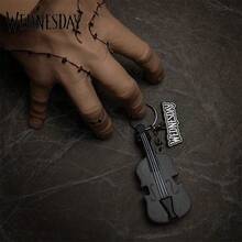 MGM Wednesday Addams Keychain Coffin Cello Backpack 3D Pendant Gothic TV Series Element 3D Collectible Bag Charm, Birthday Party Gift For Friends And Fans - Multicolor - View 12